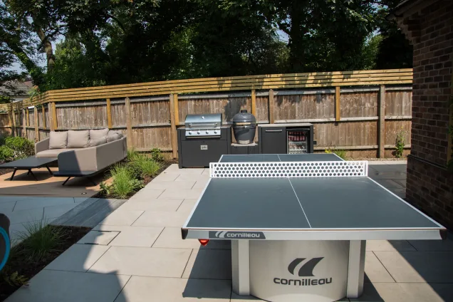 Outdoor kitchen in Ashby Leicestershire with table tennis