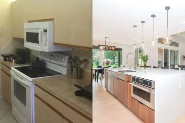 The Evolution of the Outdoor Kitchen before and after photo