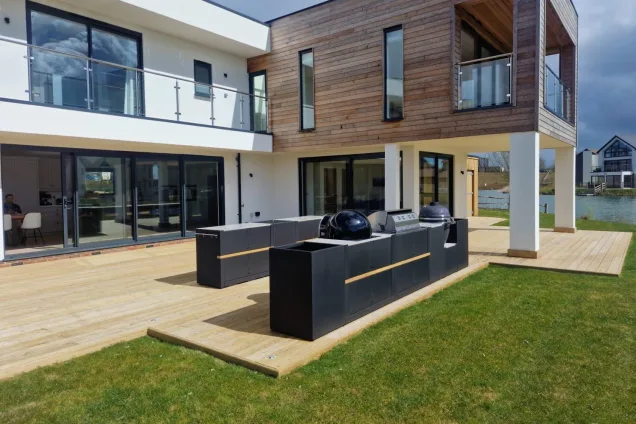 two-row outdoor kitchen at Silverlake Holiday Homes in Dorchester, Dorset