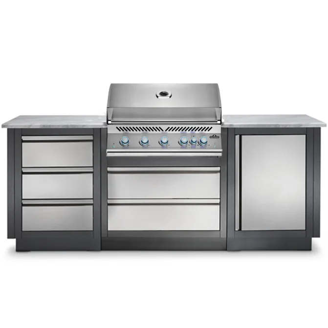 Napoleon outdoor kitchen with gas grill and storage