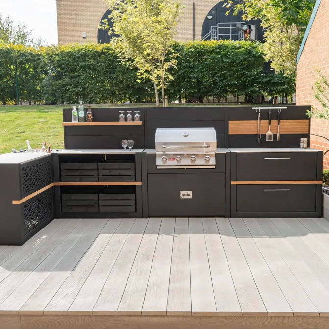 Grillo outdoor kitchen with lots of storage and a gas grill station