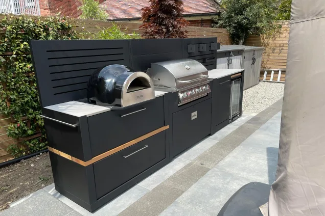 Outdoor kitchen in Bournemouth, Dorset on patio