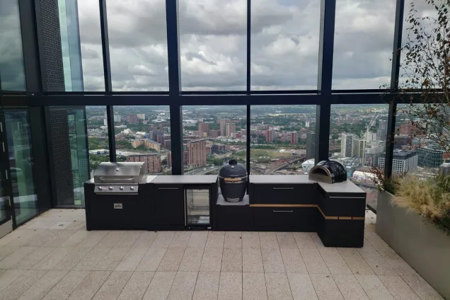 Outdoor kitchen in Manchester on roof terrrace