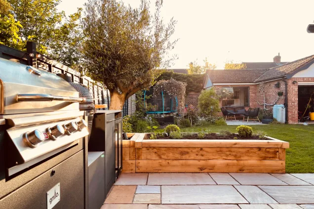 Outdoor kitchen in linton with gas bbq
