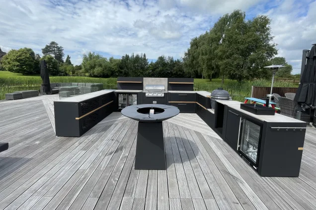 outdoor kitchen in church eaton Stafford on decking