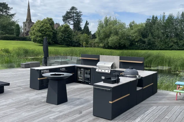 Outdoor kitchen in Stafford with chefs anvil and gas bbq
