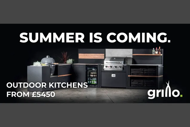 Grillo kitchen billboard saying summer is coming