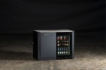 outdoor kitchen fridge and bin unit