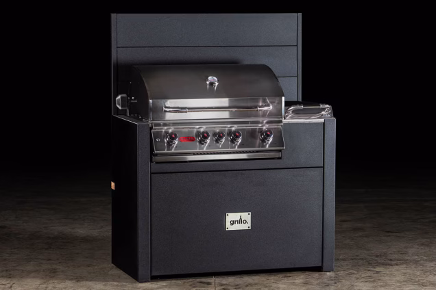 outdoor kitchen bbq with sideburner module