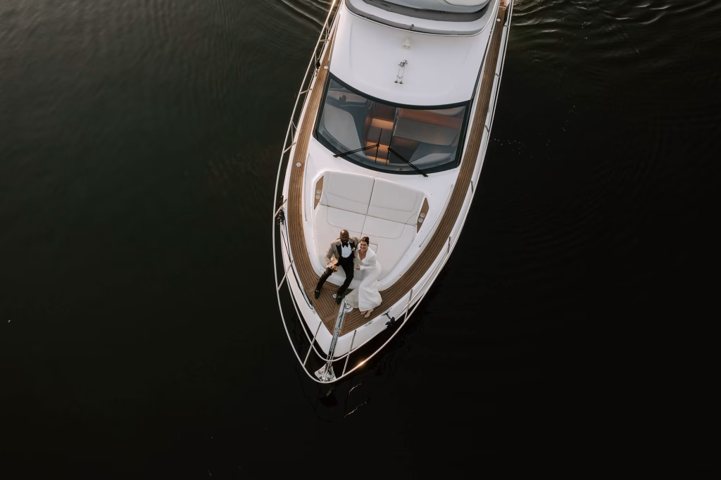 top down of town head estate boat in Windermere