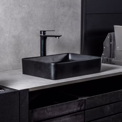 element tarn sink suite with sintered stone feature wall