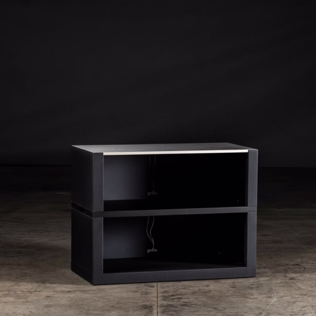 element open storage cabinet